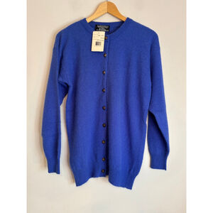 Vintage NWT Parkhurst Sapphire Angora Wool Cardigan Old Money Preppy Classic